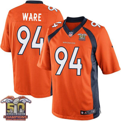 Youth Elite DeMarcus Ware Super Bowl 50 Champions Nike Jersey Orange Home - #94 NFL Denver Broncos